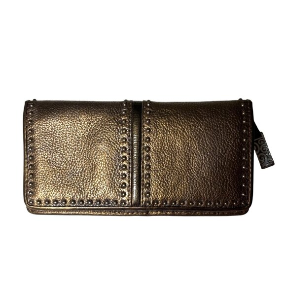 Brighton Handbags - Brighton Pretty Tough Collection Wallet Leather Studded Organizer Checkbook